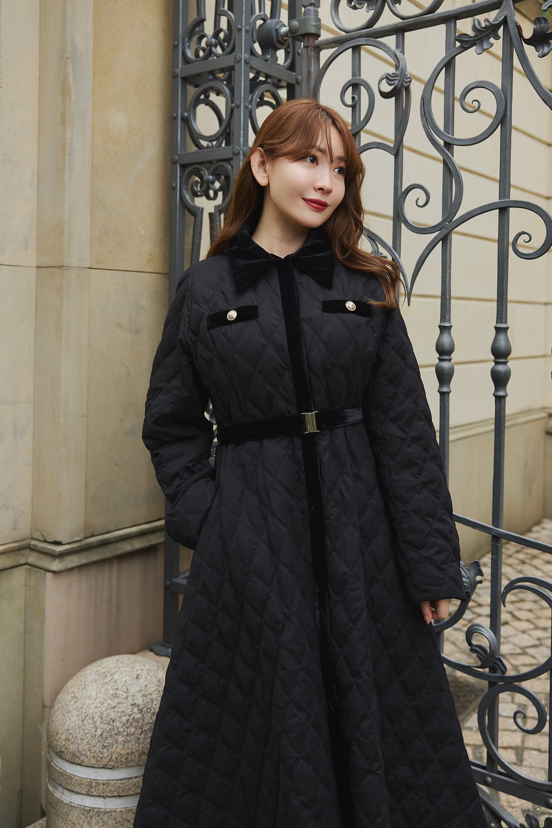 Liora Long Quilted Down Coat