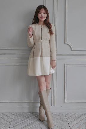 Laila Tweed Zip Mini Dress
