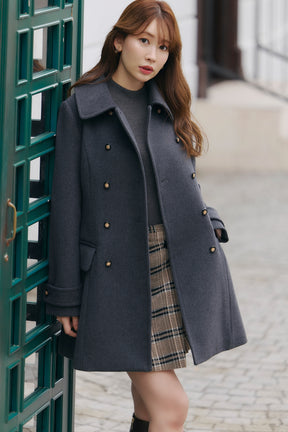 Side-Pleat Check Mini Skirt