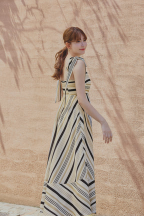 Cordelia Striped Ribbon Dress