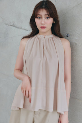 ［Essentia］Back Ribbon Chiffon Top