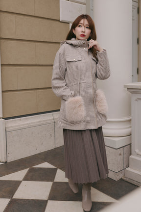 【10月下旬発送】Faux Fur Pocket Hooded Coat