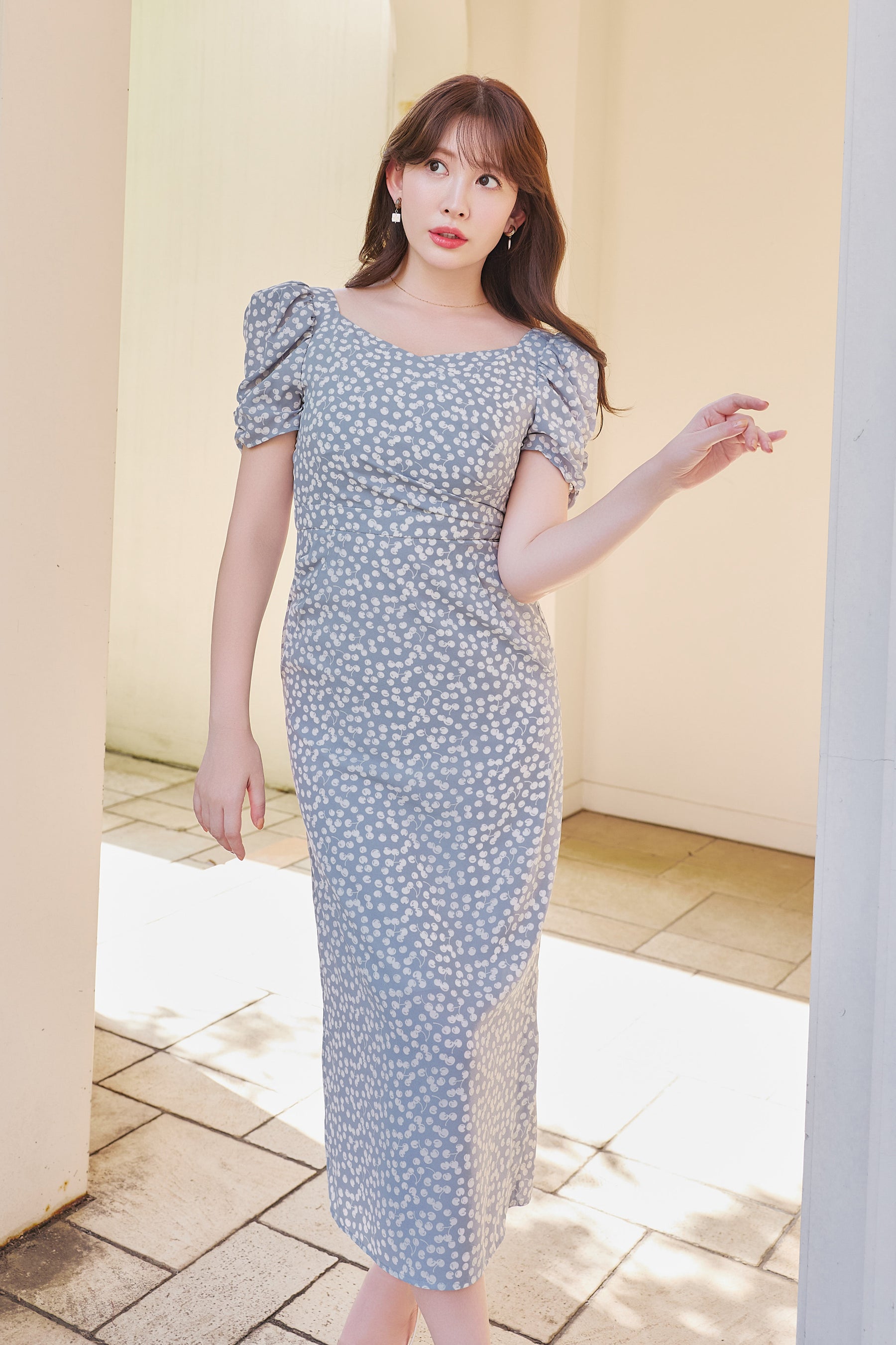 [New Color] Cherry Pattern Cache-Coeur One-Piece