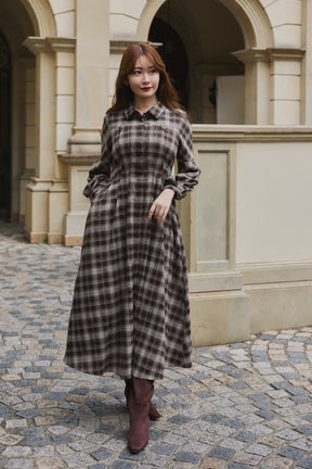 Marion Plaid Shirt Dress