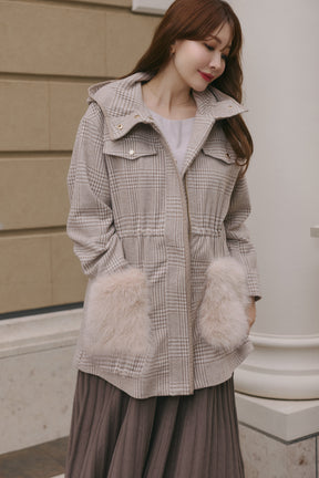 【10月下旬発送】Faux Fur Pocket Hooded Coat