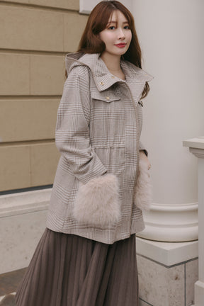 【10月下旬発送】Faux Fur Pocket Hooded Coat