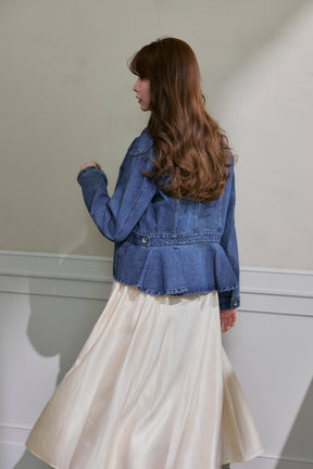 Peplum Back Denim Jacket