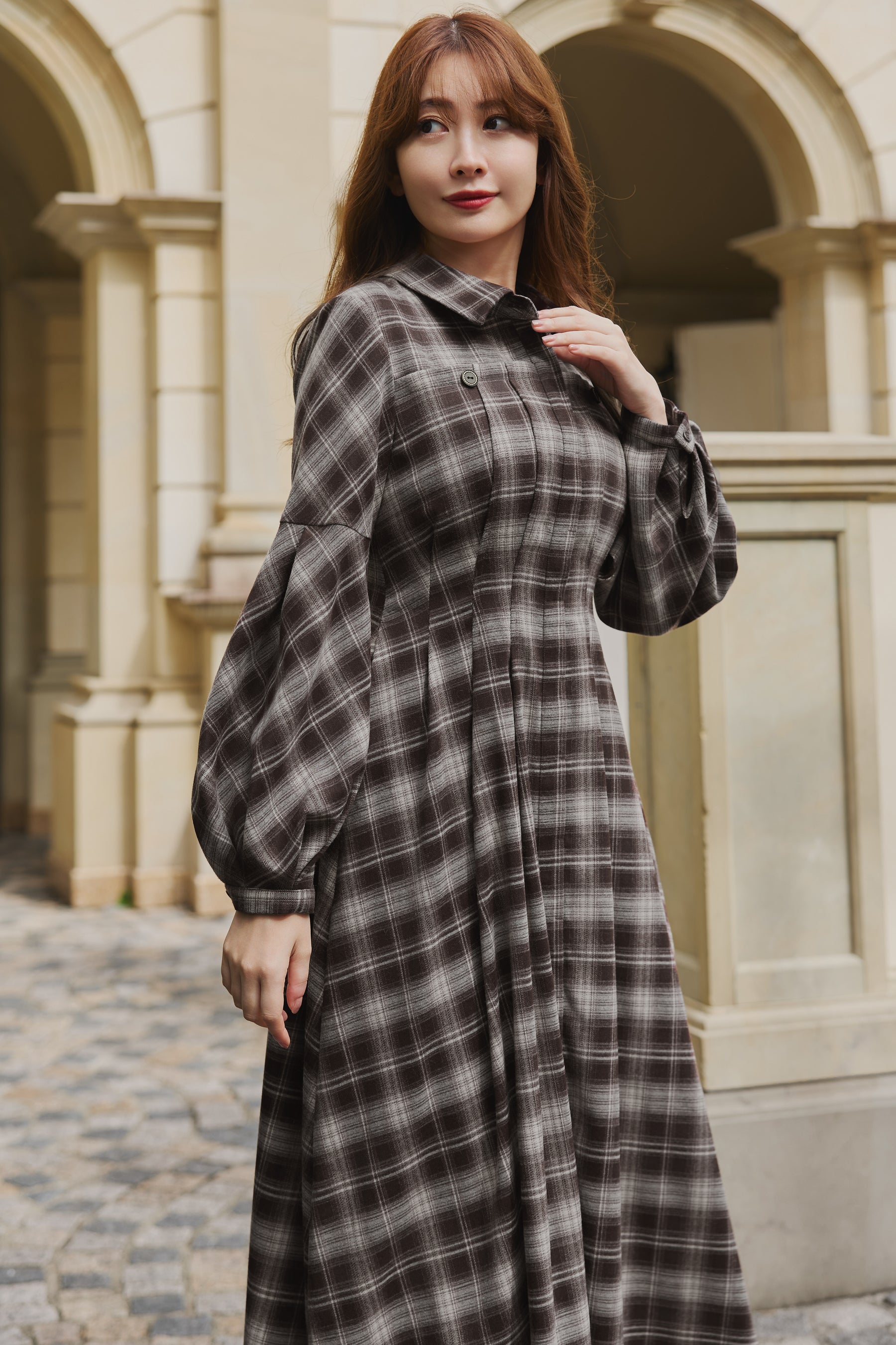 Marion Plaid Shirt Dress
