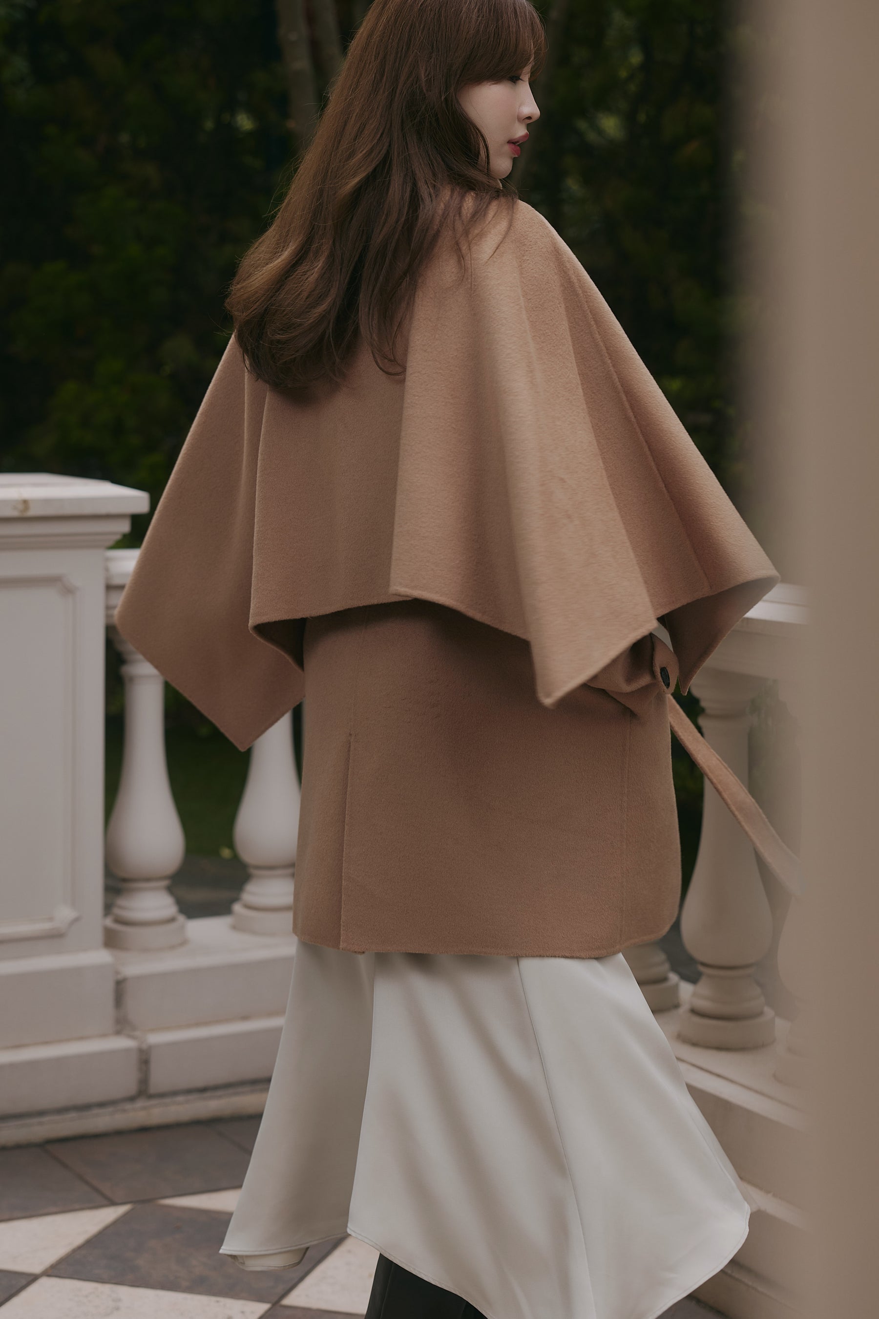 【10月下旬発送】Wool Rever Layered Cape Coat