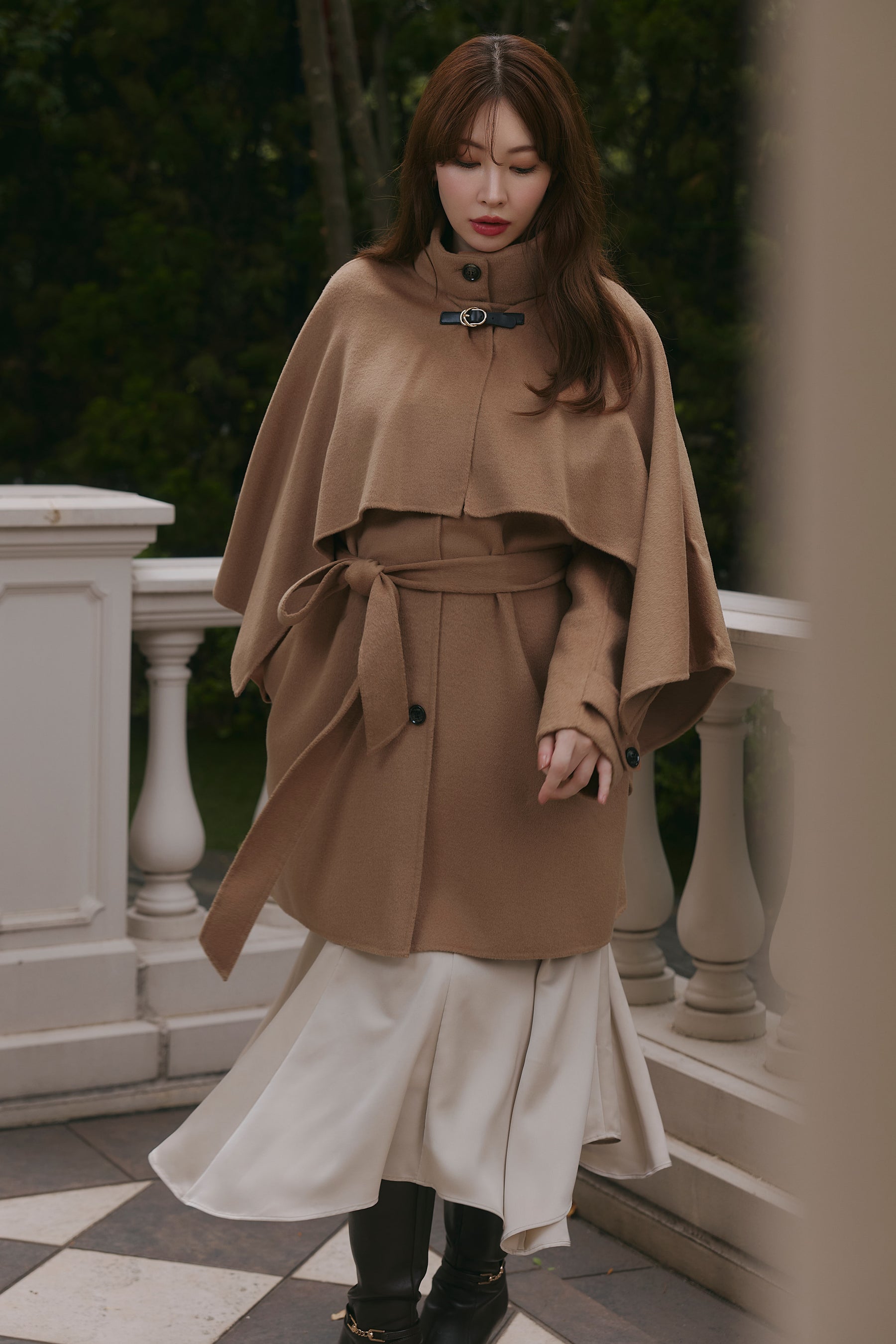 【10月下旬発送】Wool Rever Layered Cape Coat