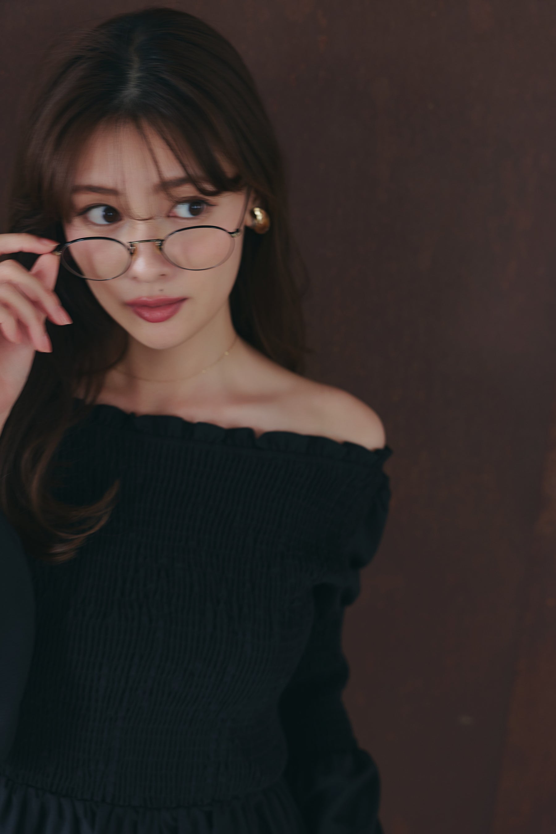 ［Essentia］【新色】Checked Flared Peplum Top