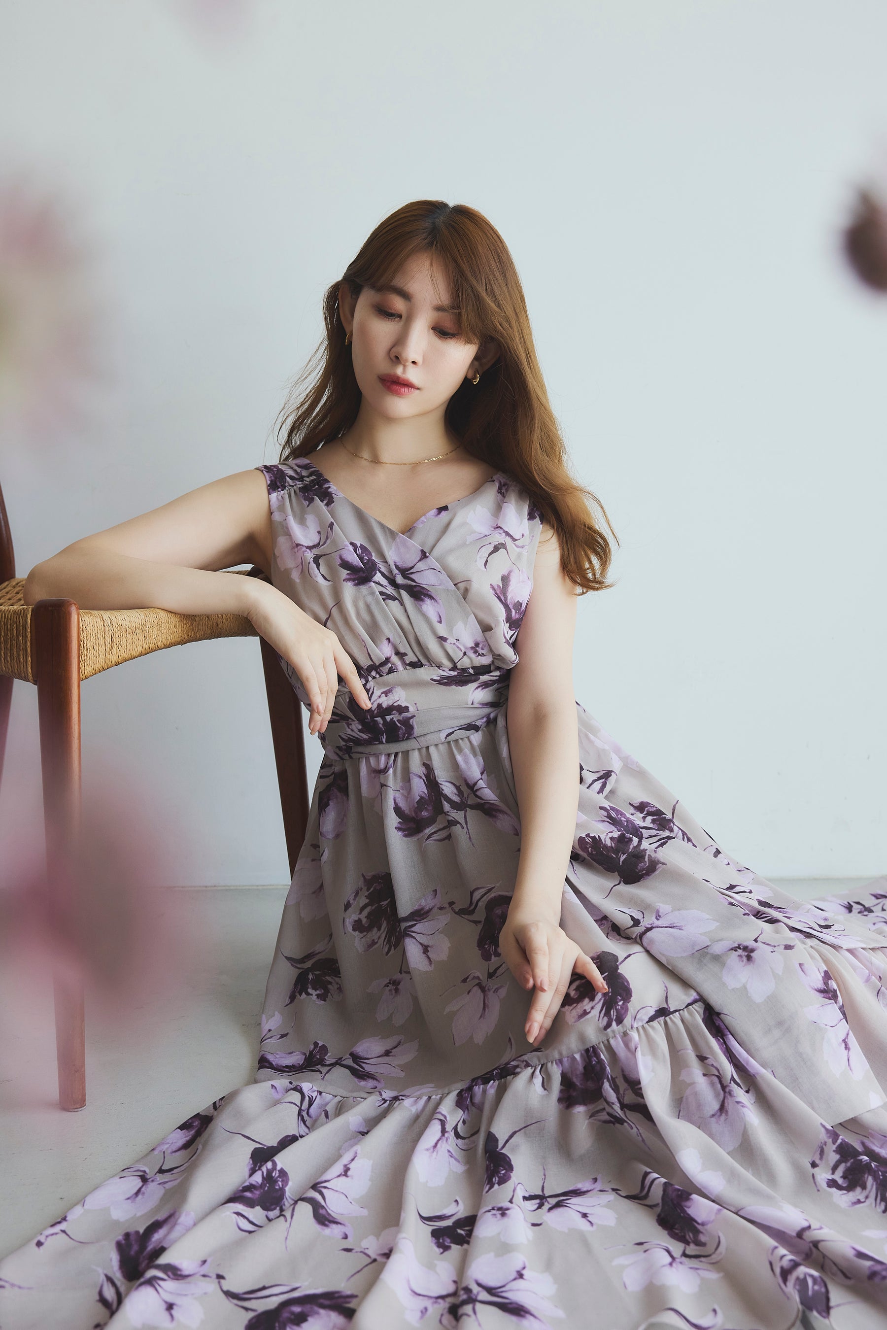 [New color] Anemone Cache-Coeur Long Dress