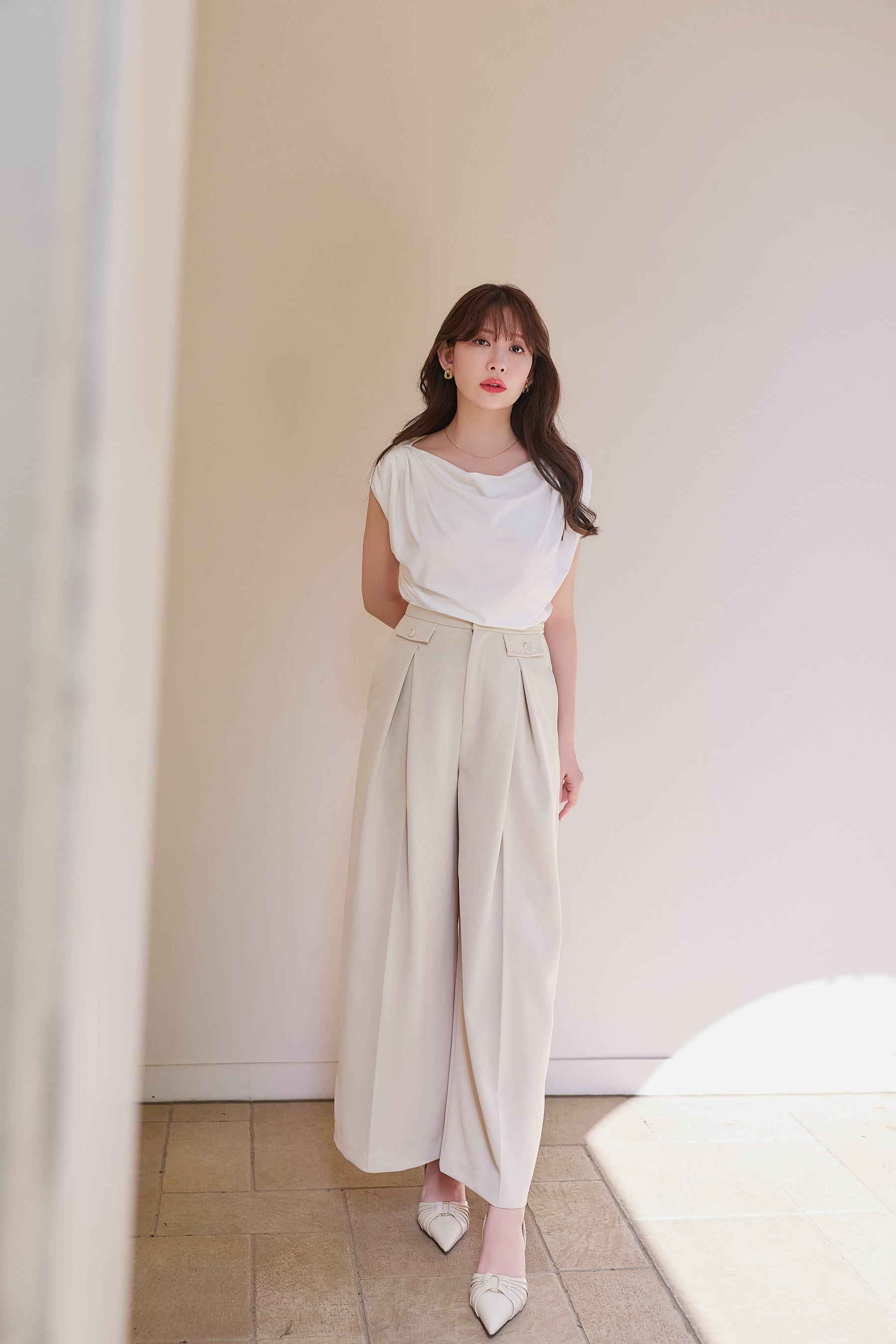 スカート Front Overlap Pants Her Lip To 6月上旬発送】Flap Wide-Leg Pants