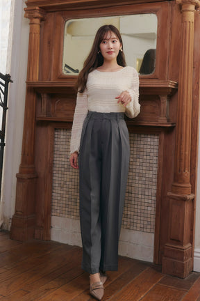 Belted Soft-Touch Wide-Leg Pants