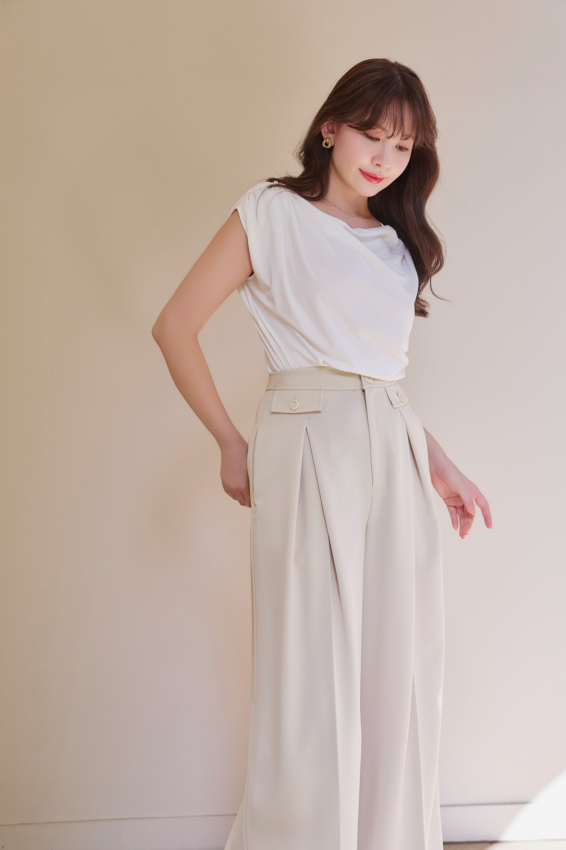 Flap Wide-Leg Pants