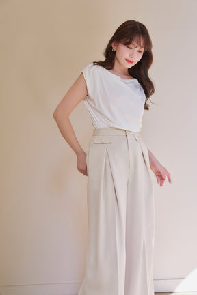 Flap Wide-Leg Pants