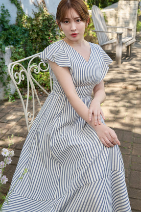 Kerry Striped Ruffle Dress