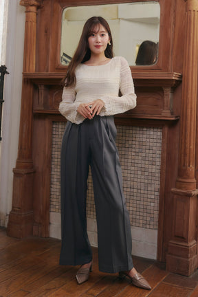 Belted Soft-Touch Wide-Leg Pants