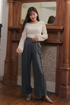 Belted Soft-Touch Wide-Leg Pants