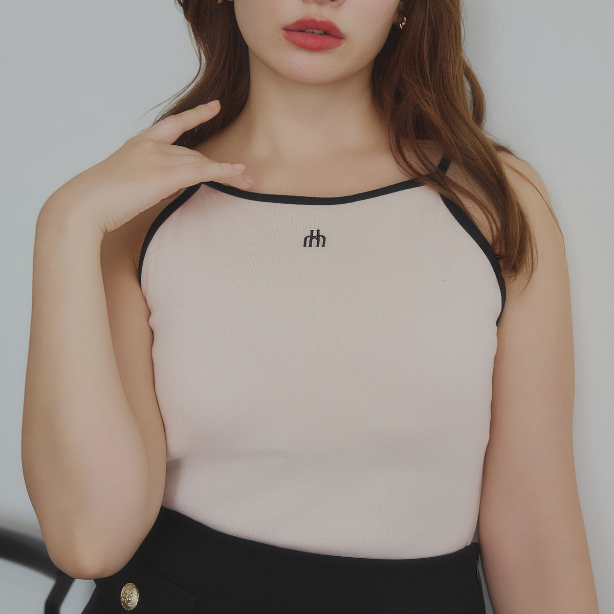 トップス herlipto Trois Logo Ribbed Tee M boarder her lip to Trois Logo Ribbed Tee stripe - メルカリ