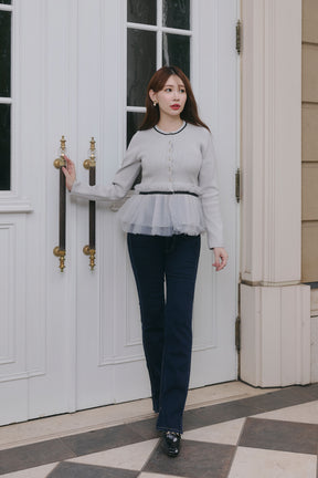 Daria Tulle Frill Knit Cardigan