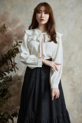 Floral Jacquard Volume Skirt