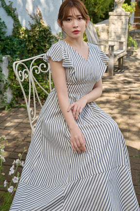 Kerry Striped Ruffle Dress