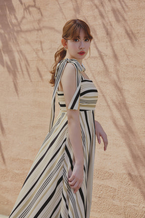 Cordelia Striped Ribbon Dress