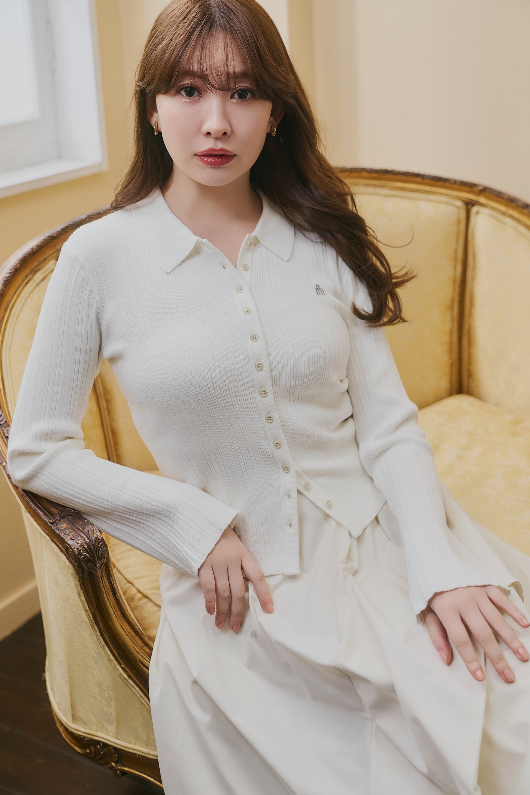 [New color] Trois Rib Knit Polo Top