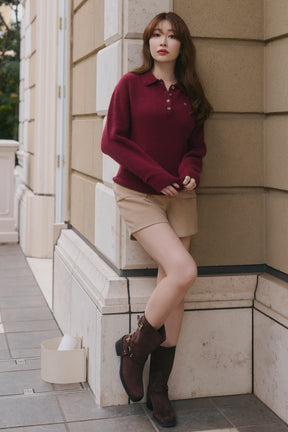 Classic H Logo Knit Polo Top