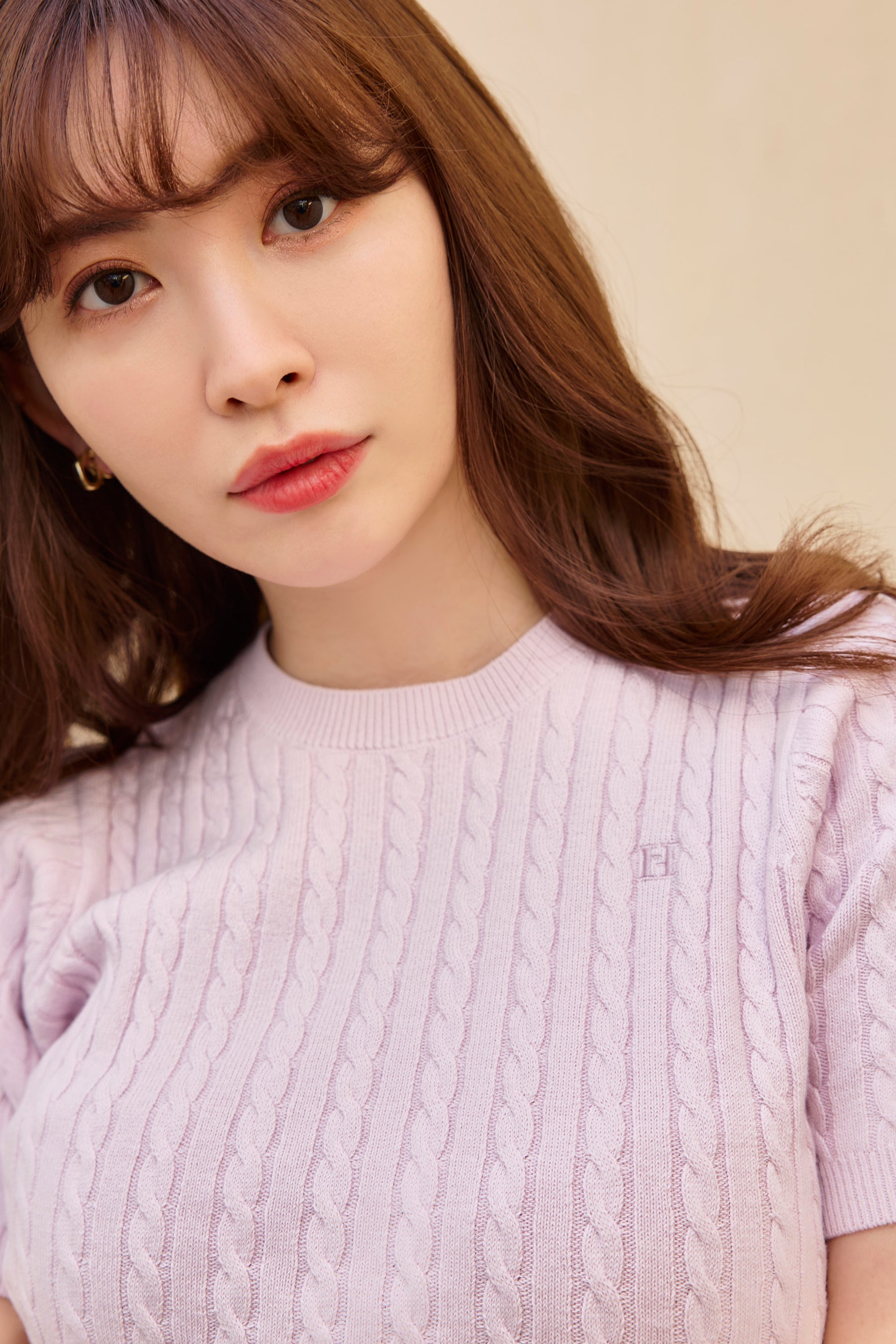 6,450円Herlipto Essential Cable Knit Set pink M