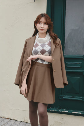 Simone Flared Wool-Blend Mini Skirt