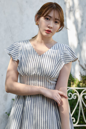 Kerry Striped Ruffle Dress
