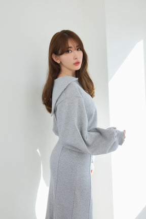 [New color] Half Zip Sweat Dress