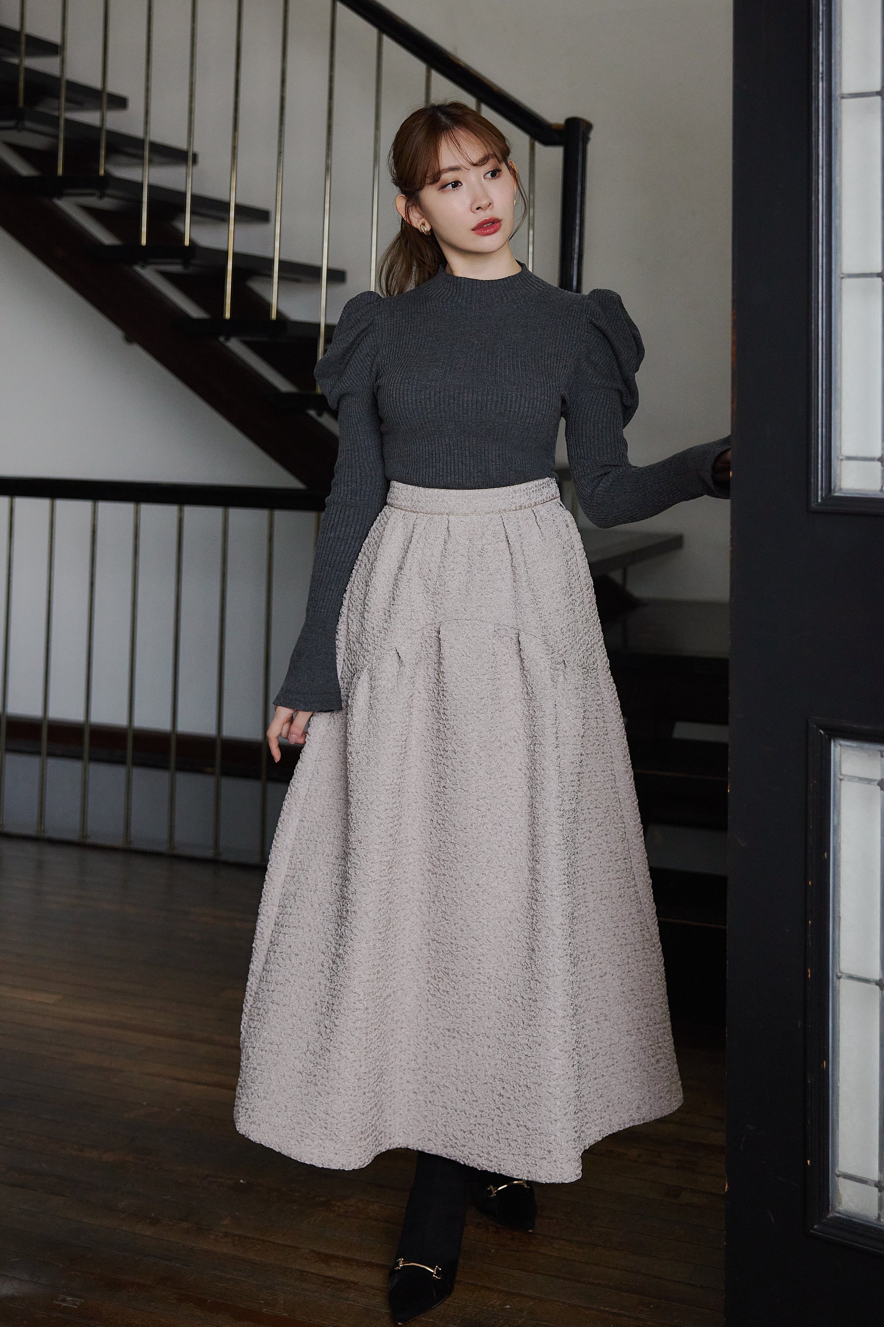 Twinkle Jacquard Volume Skirt