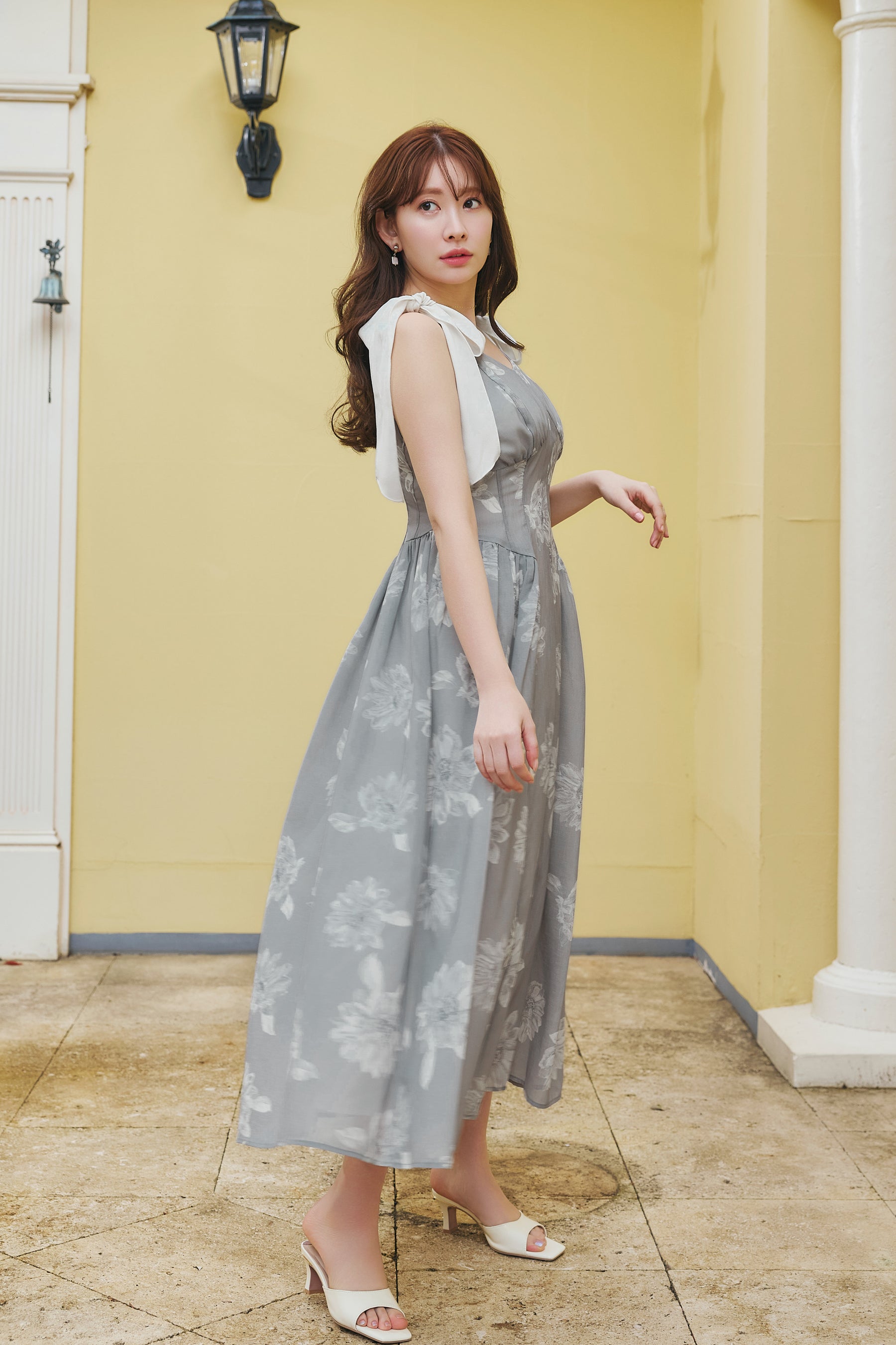 herlipto Sunflower-printed Midi Dress 【公式通販】