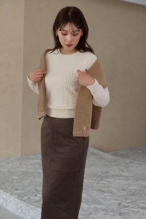 ［Essentia］Cable-Knit Panelled Pullover