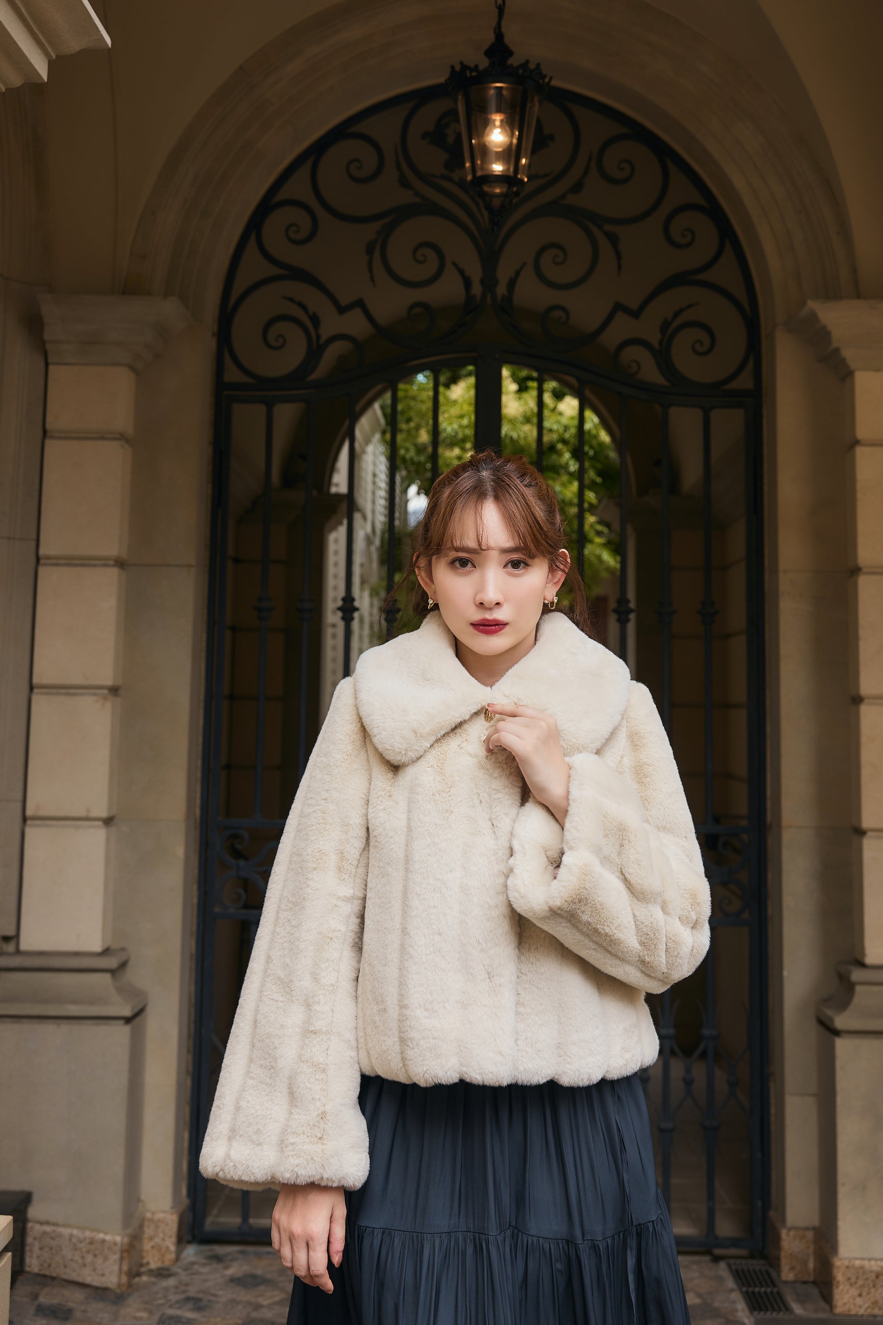 【ecru / rose mocha】Winter Love Faux Fur Coat