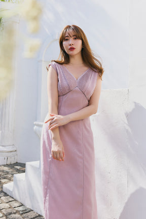 [Shipping in mid-July] Lace Trimmed Jacquard Dress