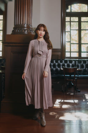 Viola Bow Pleated Dress