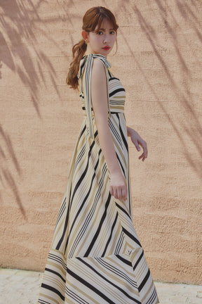 Cordelia Striped Ribbon Dress