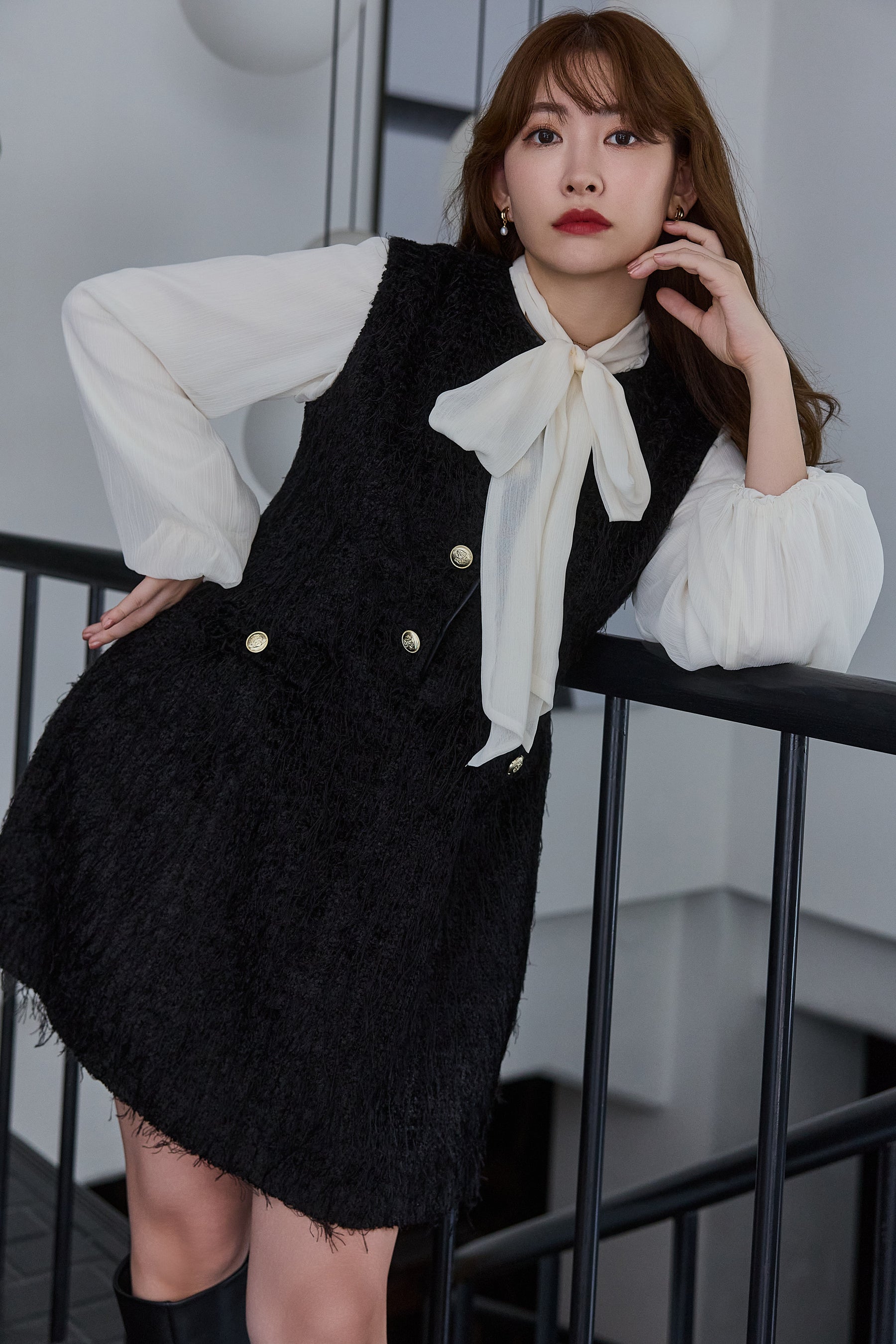 【新色】Two-Way Bow-Tie Chiffon Blouse