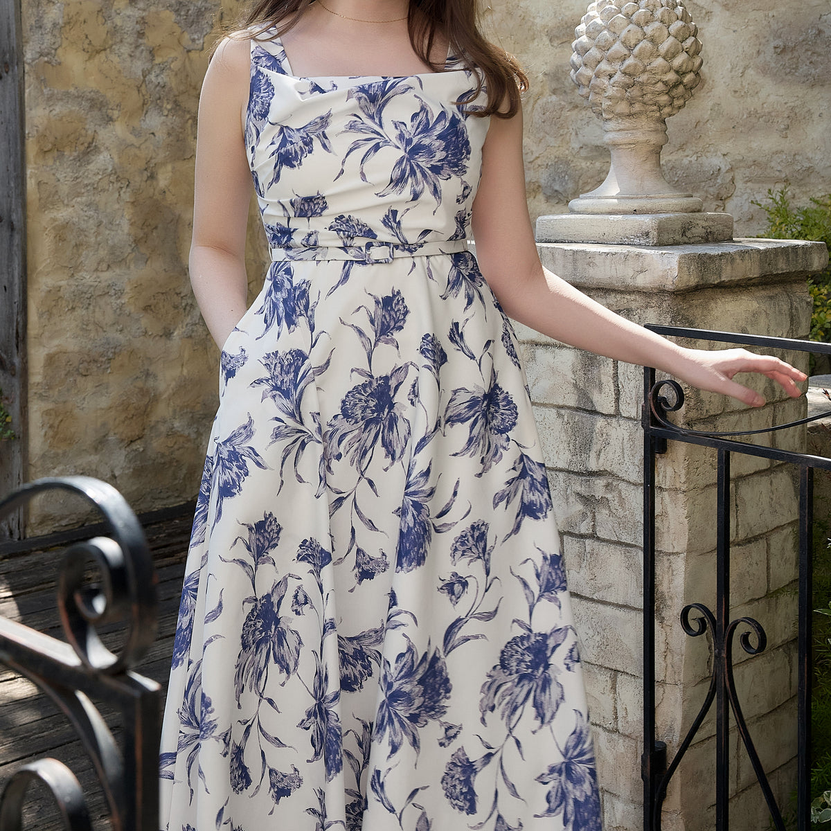 Her lip to Dahlia Belted DressローズウッドM 新色】Dahlia Belted Dress