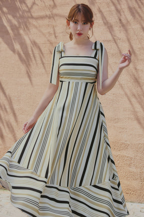 Cordelia Striped Ribbon Dress