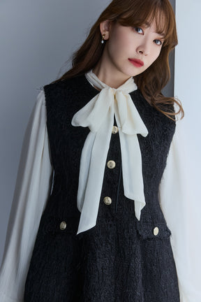 【新色】Two-Way Bow-Tie Chiffon Blouse