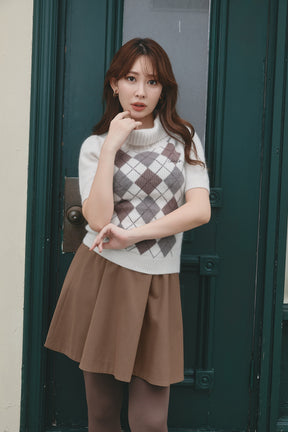 Simone Flared Wool-Blend Mini Skirt