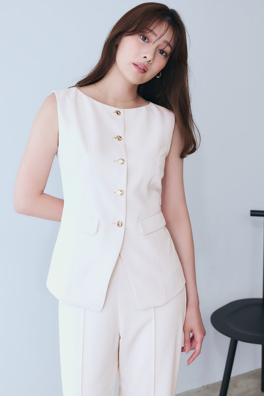 ［Essentia］Gold Button Vest