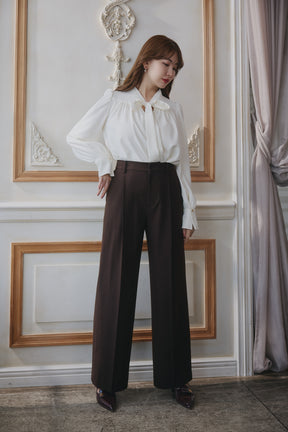 Bow-Tie Twill Blouse