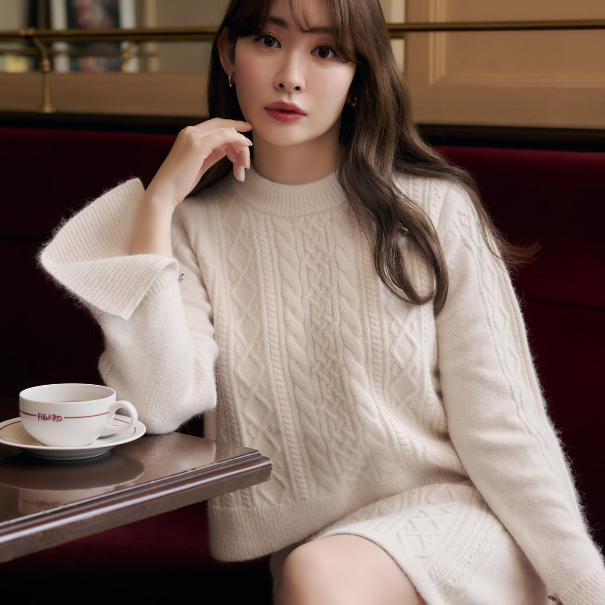 Wool-Blend Cable Knit Set