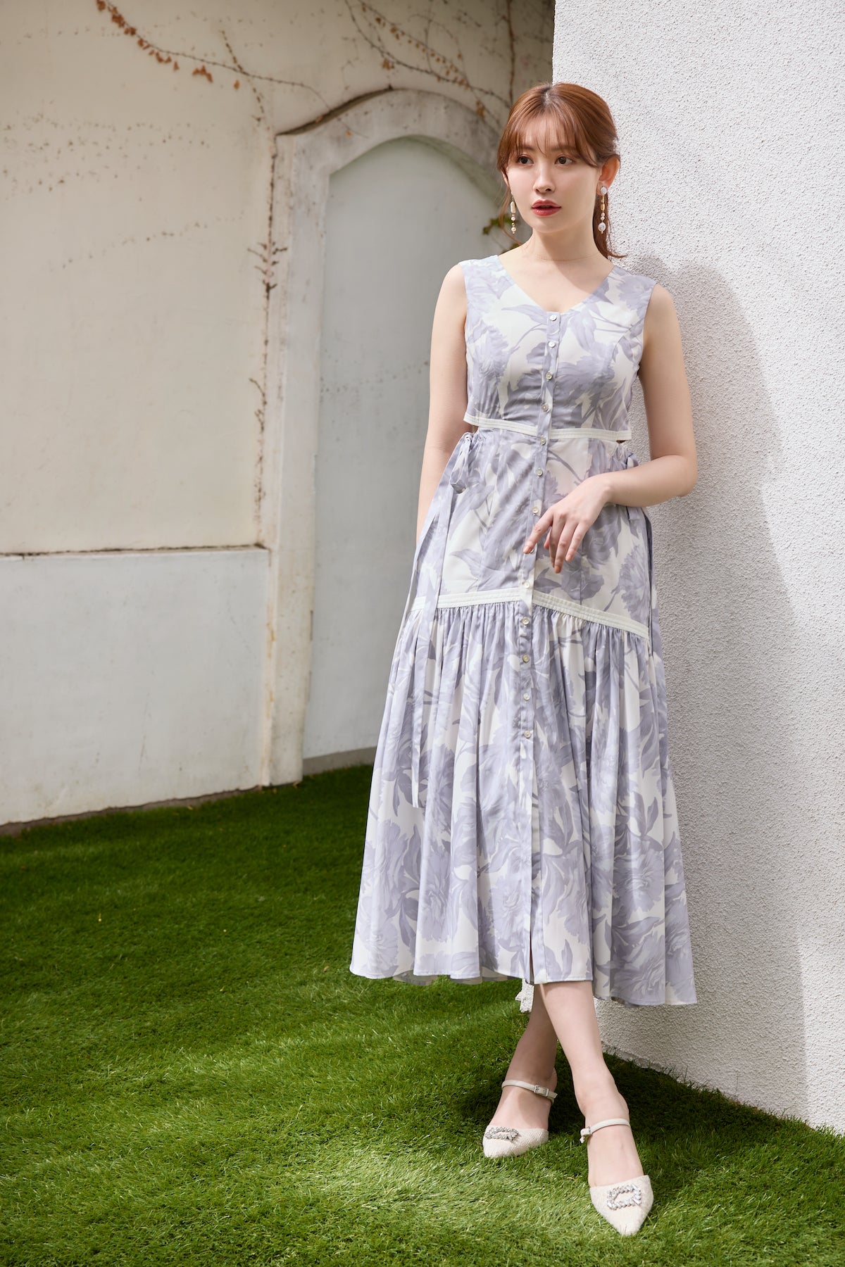 Floral Cut-Out Long Dress  美品　herlipto